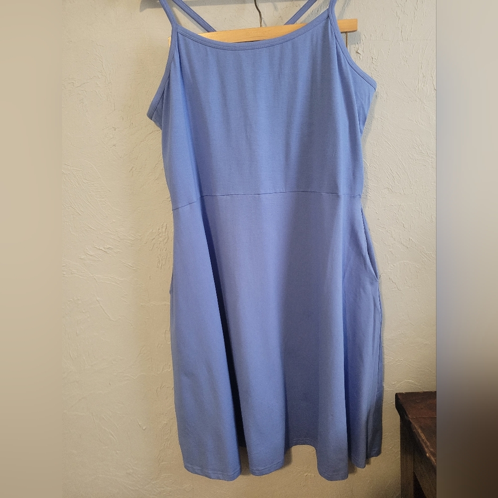 Pact Blue Strappy Mini Dress